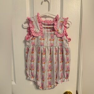 Pink and White Ruffled Baby Romper